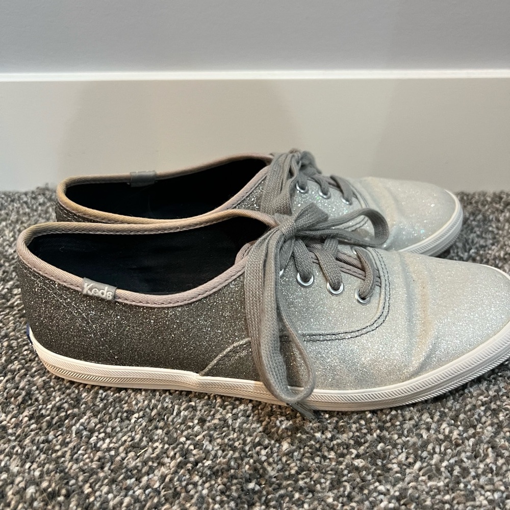 Keds Women's Sparkle Sneakers - Silver and Gray